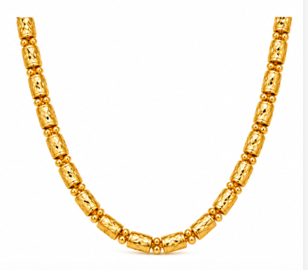 Barrel Bead Gold Chain