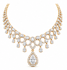 Diamond Waterfall Necklace with Pear Drop