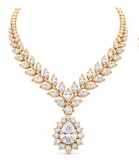 Marquise Diamond Necklace with Grand Pear Drop