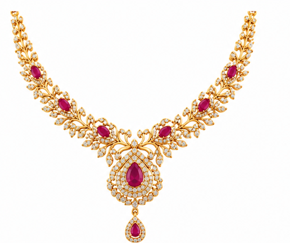 Ruby & CZ Statement Necklace