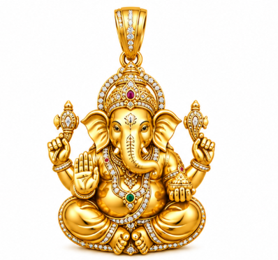 Lord Ganesha Diamond Pendant