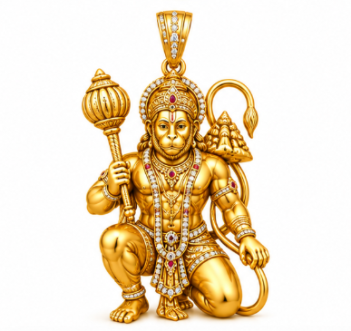 Lord Hanuman Diamond Pendant