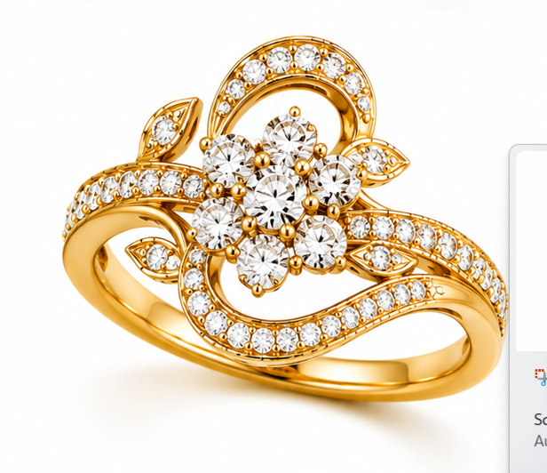 Diamond Floral Cluster Ring
